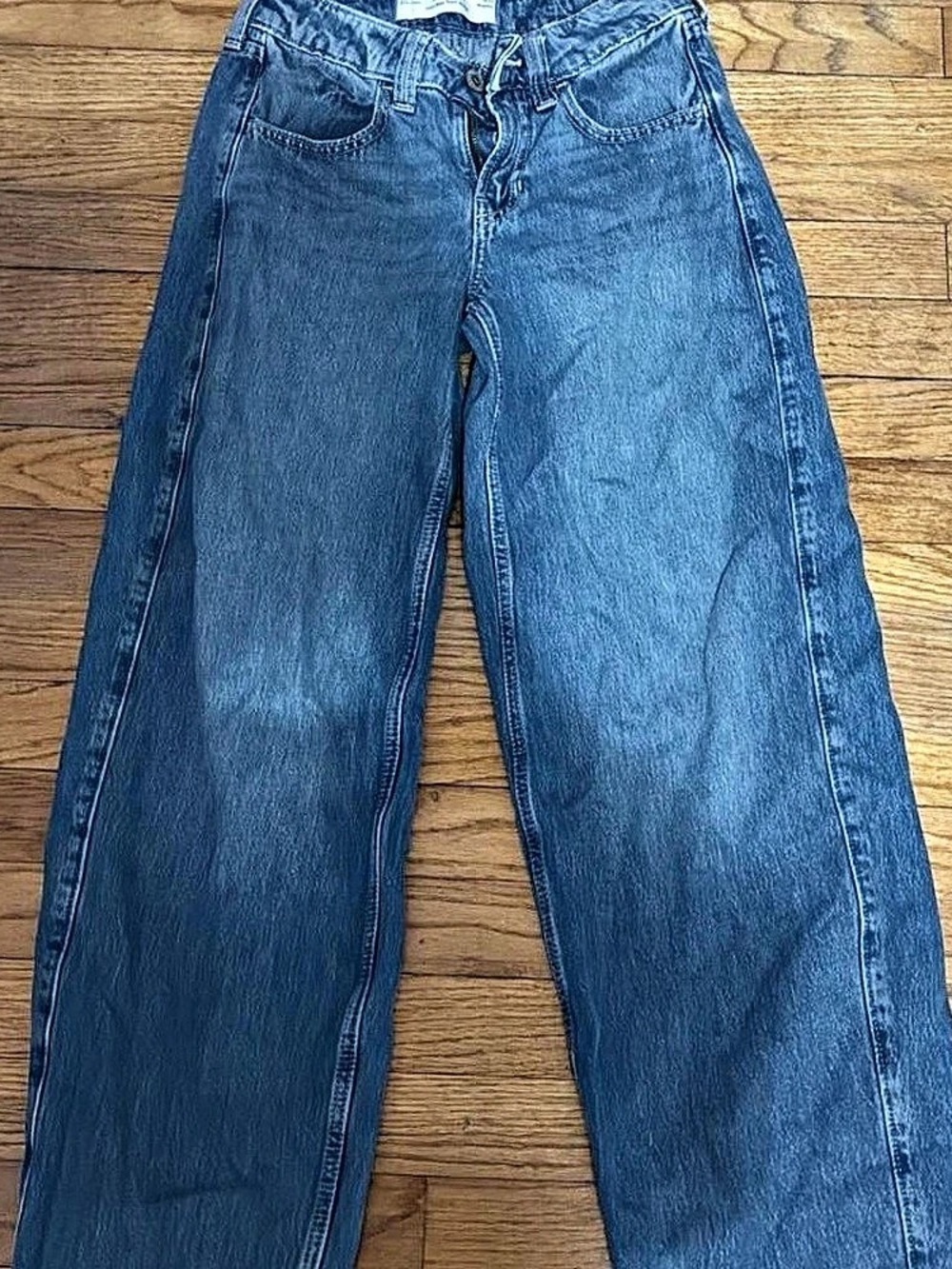 Hollister Low-Rise Taper Baggy Jeans Blue Waist 23